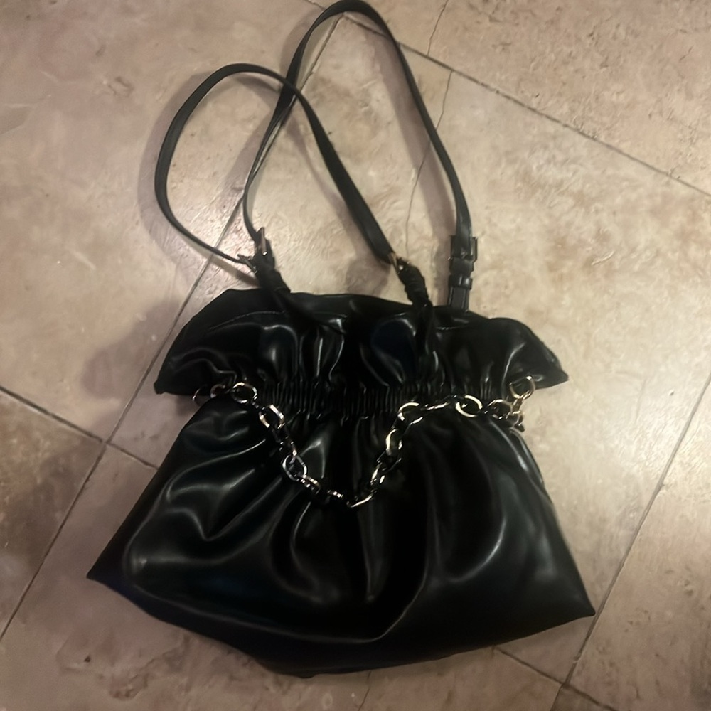 Ladies dress black bag. No brand brand new. Never used. NWOT. Black and gold. - Picture 14 of 15